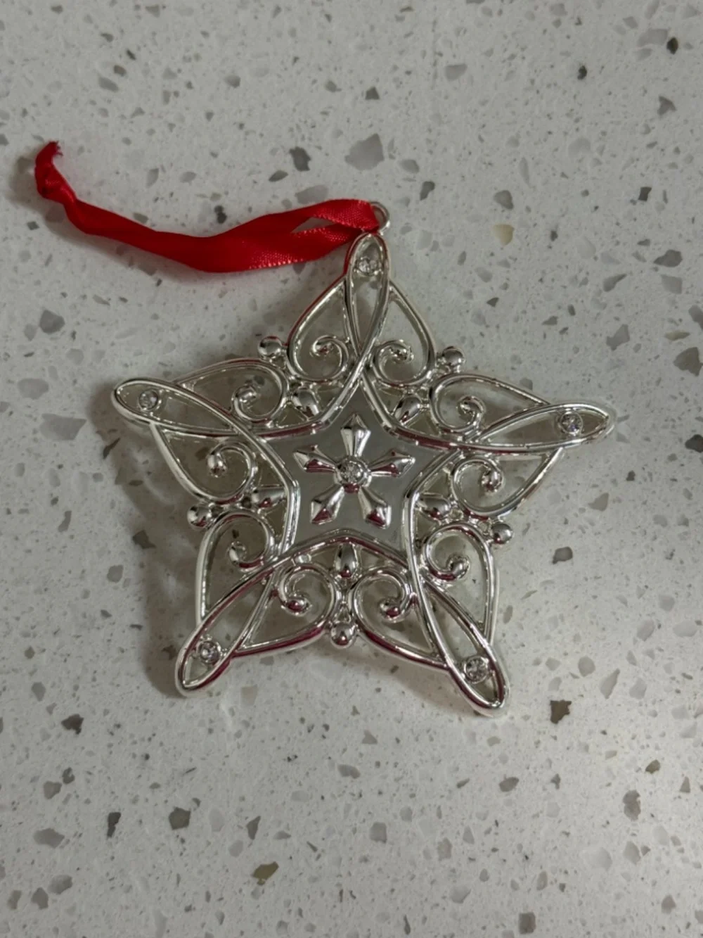 NIB Silver Lenox Christmas Ornaments Set of 4